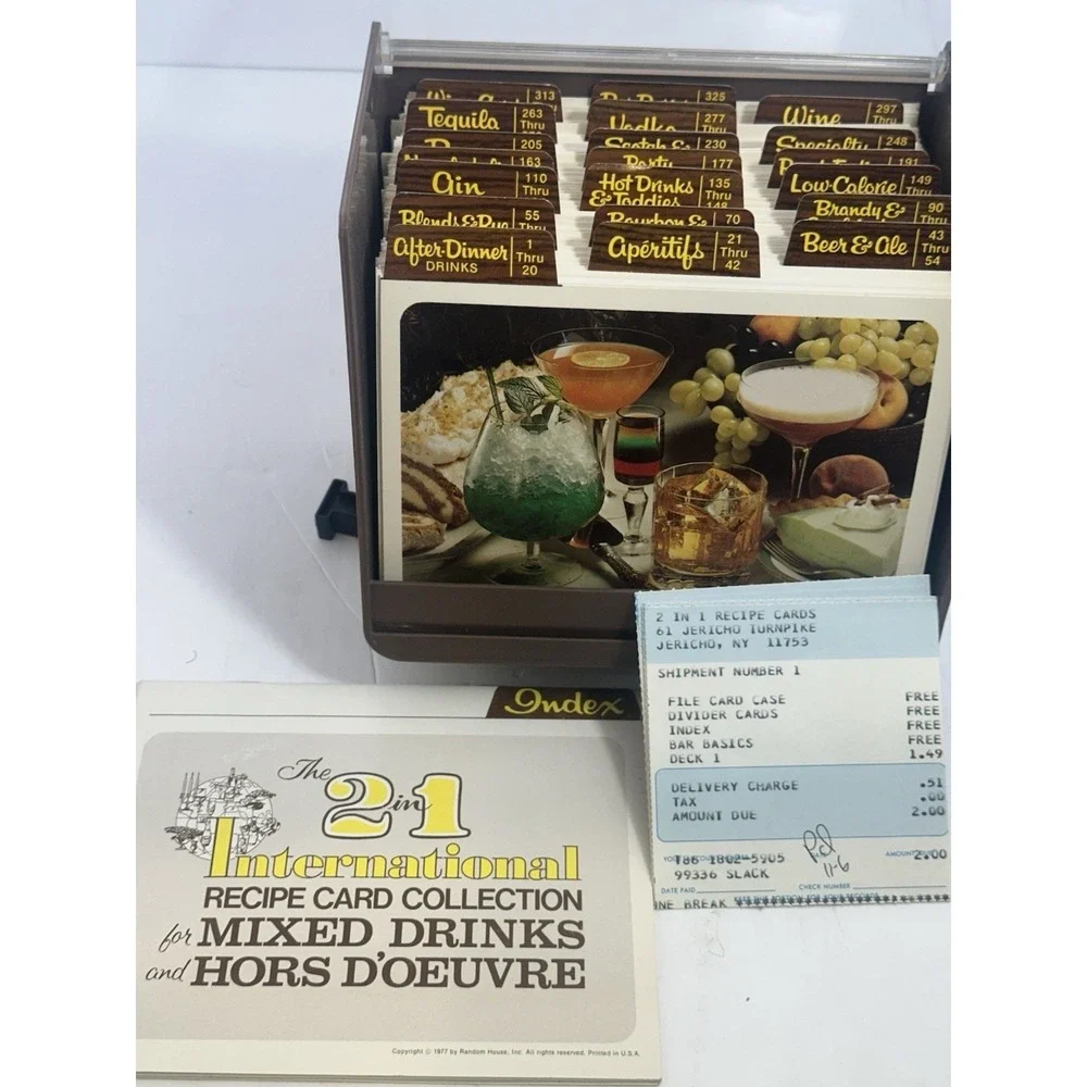 2 In 1 International Recipe Card Collection 1977 Drinks & Hors D'oeuvre Complete